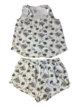 Dream Angel Tropical Palm Leaf Pajama Set Tank & Shorts Medium